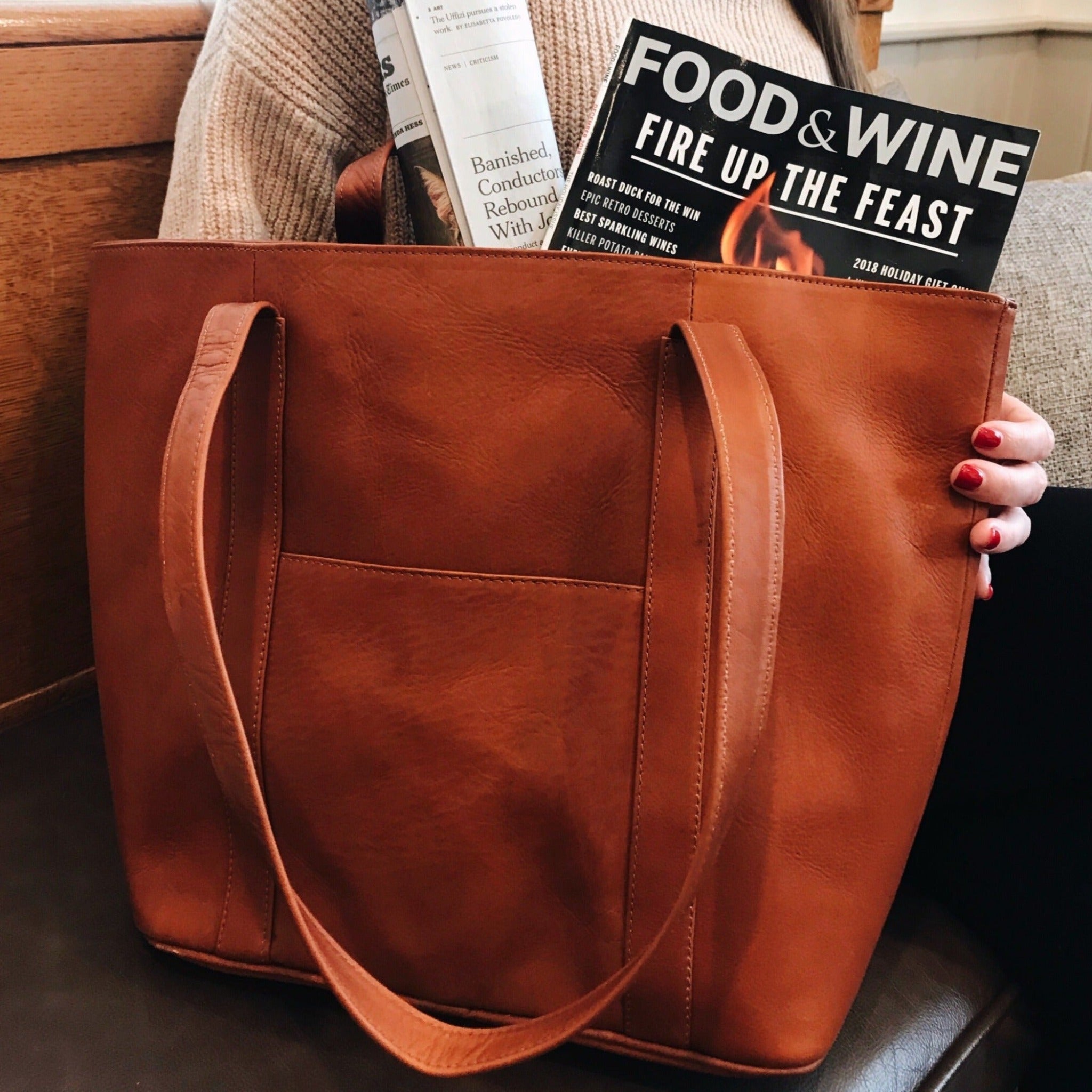 Suburban Leather Tote Bag - MD - Image 4