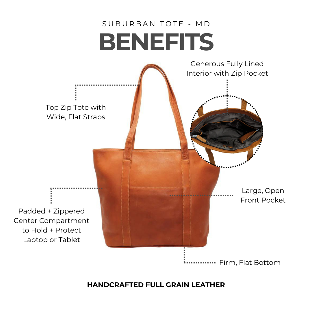 Suburban Leather Tote Bag - MD - Image 3